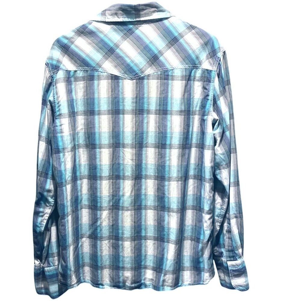 Carbon Vintage Plaid Dress Shirt Long Sleeve Button up Mens Size L Cotton - Picture 2 of 7